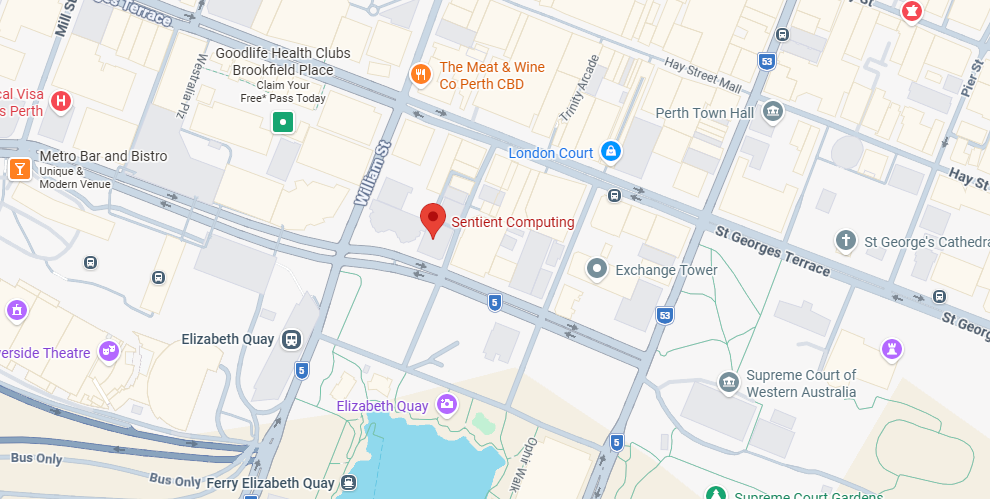 Sentient Computing Location on Map in Perth Australia