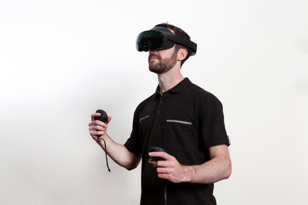Person using Sentient VR Training solution